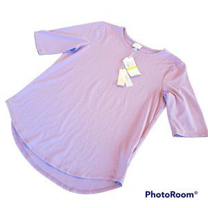 New! Cupio Lavender Purple Women's Elbow Sleeve Basic Stretch Tee Shirt Top S